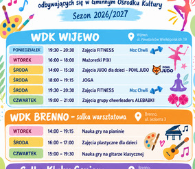 Oferta zajęć odbywających się w Gminnym Ośrodku Kultury
